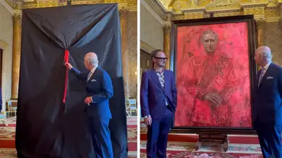 Неоднозначная реакция короля Чарльза III на его "кровавый" портрет попала на видео